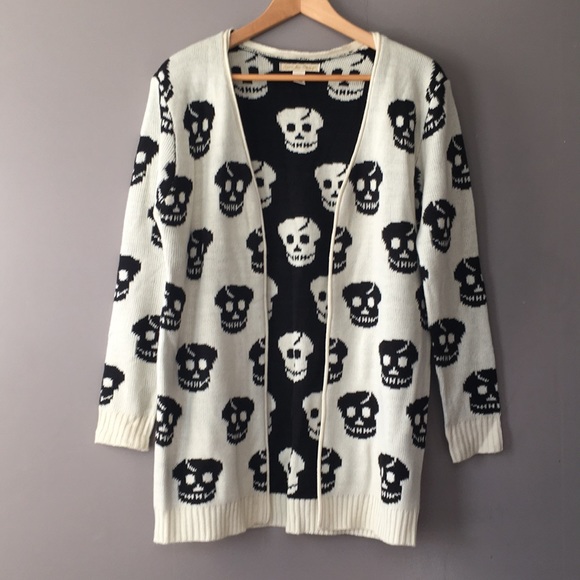 Love By Design Skull Cardigan Sweater 